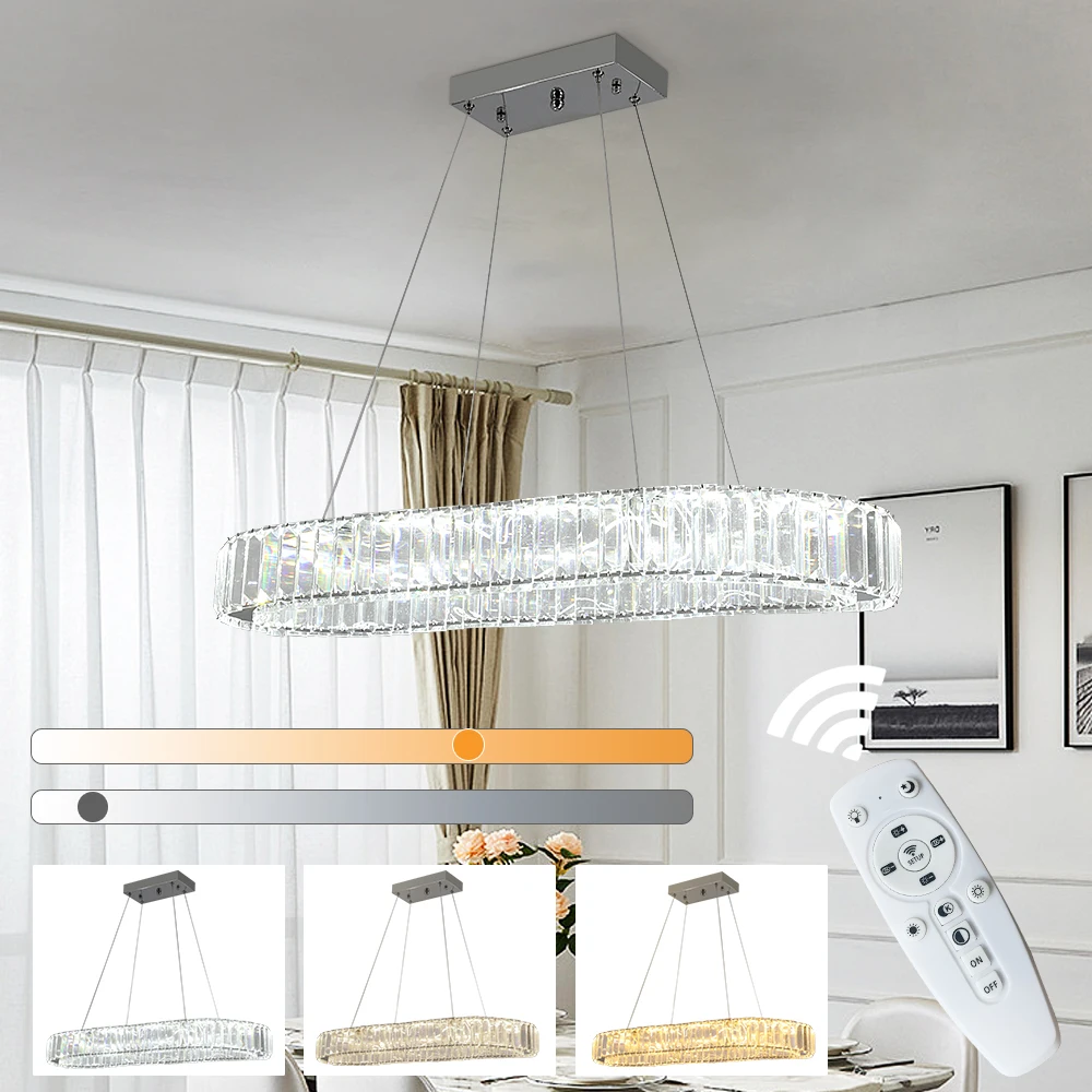 Crystal Oval Desig Led Chandelier led chandelier ceiling chandelier Modern Large Crystal Pendant Hanging Light Fixtures For Living Room Bedroom Ceiling Lustres