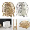 Stylish Napkin Holder, Hollow Out Storage Organizer Round Stand Tissue Dispenser 6