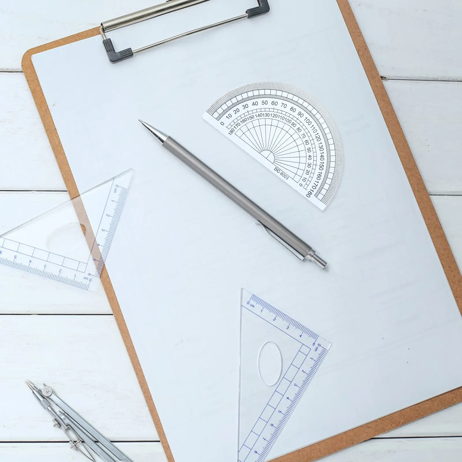 20개 각도 측정 플라스틱 각도기 4인치 180도 학생 사무실 학교 수학용 자 플라스틱 각도기