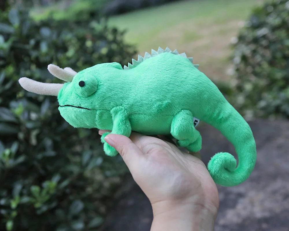 19センチメートルロングリアルなジャクソンカメレオンぬいぐるみソフト