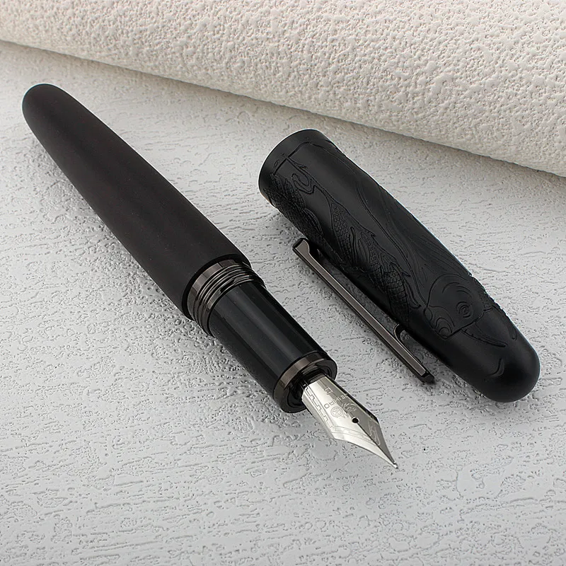 Jinhao 9056 Cattle Natural Wood Fountain Pen Handmade EF/F Nib Ink Pen with Converter School Office Supplies Stationary PK 9019 2