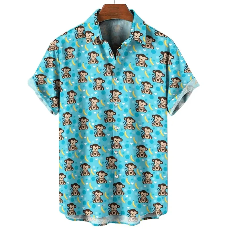 thumbnail image 1 of Camisas casuales para hombre, camisetas con gráficos de mono de anime para hombre, ropa, camisetas de gran tamaño, camisetas de manga corta estilo kawaii harajuku, ropa de calle 2024, 1 of 4
