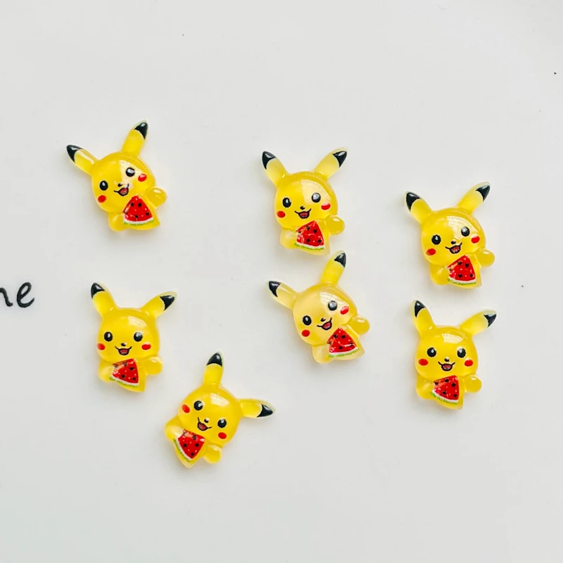 Resin Pikachu Ornament Jewelry Manicure Hairwear Accessories 50Pcs 10*12mm candy resin ornaments resin nail art crafts resin jewelry accessories cartoon animals nail art accessories cartoon animal nail art crafts resin embellishments