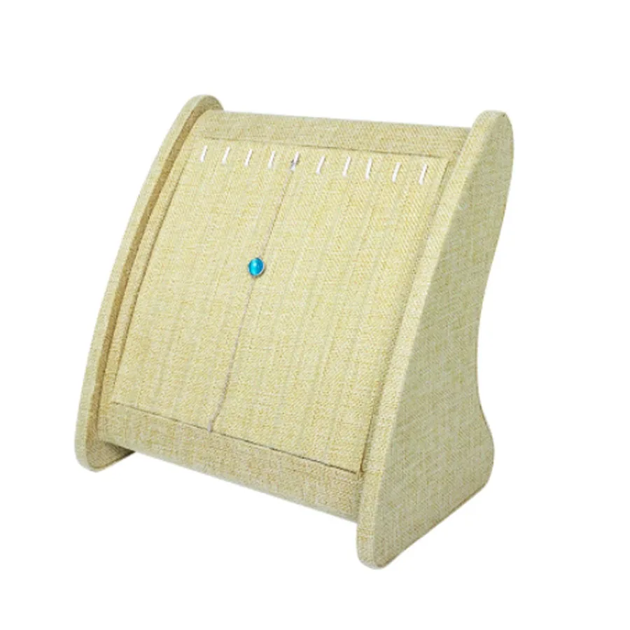 The New Listing Women And Girls 10 Hook Necklace Pendant Bracelet Jute Woven Multifunction Display Stand