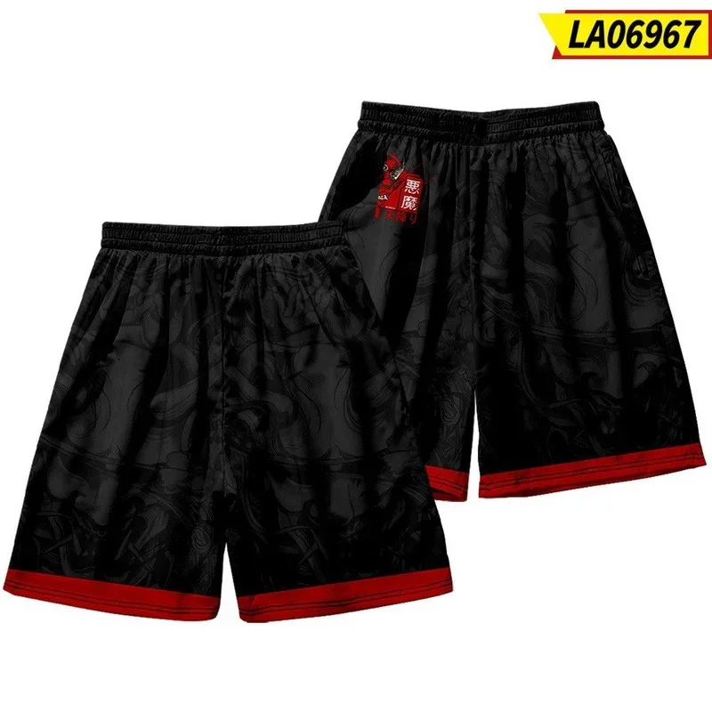 2024 Printed Shorts Loose Elastic Waist Shorts Letter Cartoon Sports and Leisure Loose Wild Student Was Thin High Waist Shorts