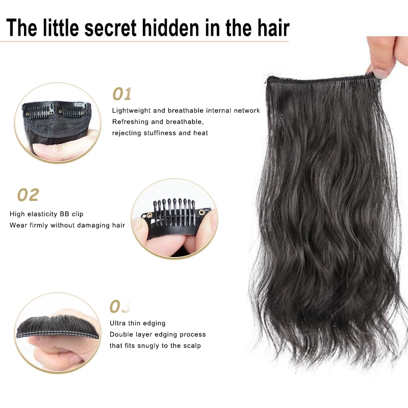 LUPU Synthetic Hair Extension Pads with Clips for Adding Volume And Fluffiness to Hair, Suitable for Women And Girls