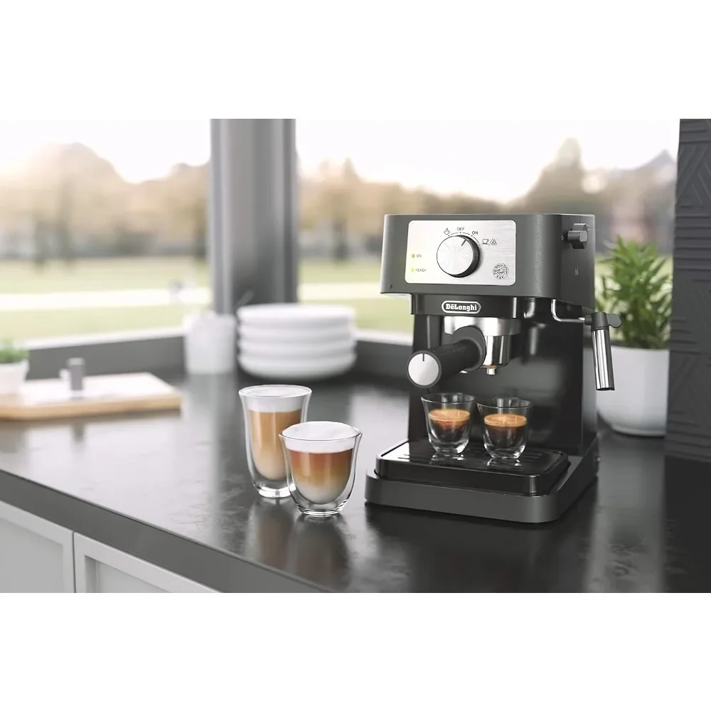 Manual Espresso Machine, Latte & Cappuccino Maker, 15 Bar Pump Pressure + Milk Frothier Steam Wand, Coffee Maker 6
