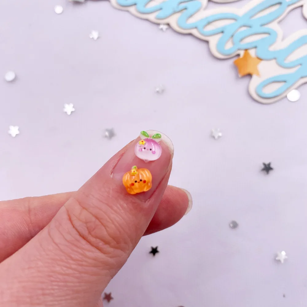 100pcs 수지 혼합 다채로운 양파 양배추 무 버섯 야채 네일 아트 플랫 백 라인 석 DIY 스크랩북 인형 공예