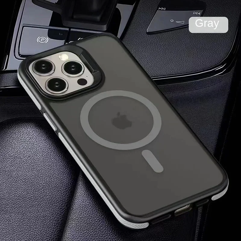 Premium Magnetic Matte Translucent Armor Shockproof Case with Magsafe