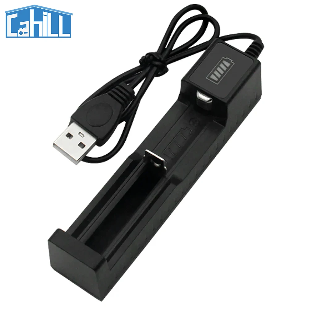 Battery Charger 18650 1 Slot Battery Charger USB Universal Smart Quick Charging Rechargeable Lithium Battery Charger for 14500 16650 14650 18500