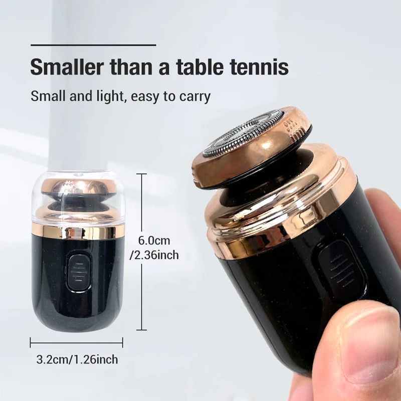 2in1 Mini Shave Portable Electric Razor for Men Pocket Size Portable Shavers,Wet & Dry, Waterproof USB Rechargeable Nose Trimmer 5
