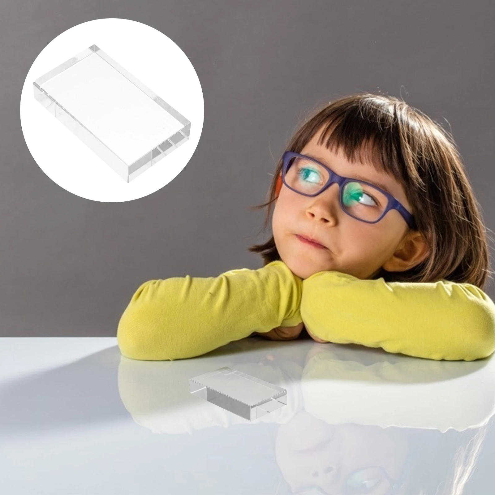 Rectangular Optical Prism Science Experiment Equipment Physics Lab Tools Light Dispersion Crystal Spectrometer Matte Glass