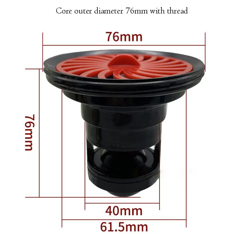 Magnetic Deodorant Floor Drain Core, 76/70mm Caliber Anti-odor Bathroom Shower Sewer Anti-reverse Sink Drains Core Dredge Device