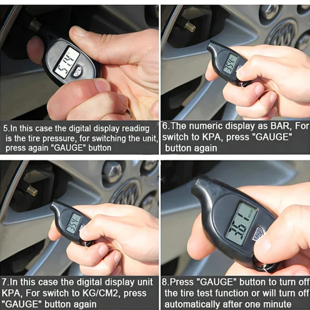 High-precision Tire Pressure Gauge 0-150 PSI Backlight Digital Tire Pressure Monitoring Car Tire Pressure Gauge Monitor Tools