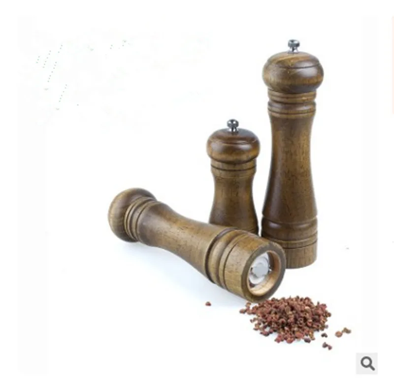 Salt and Pepper Mill, Solid Wood Pepper Mill with Strong Adjustable Ceramic Grinder 5" 8" 10"-Kitchen Tools