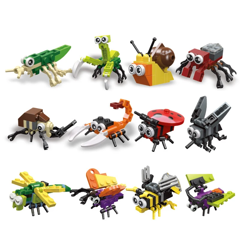Insect-Themed Mini Building Blocks Set - Creative 3D Construction Toy