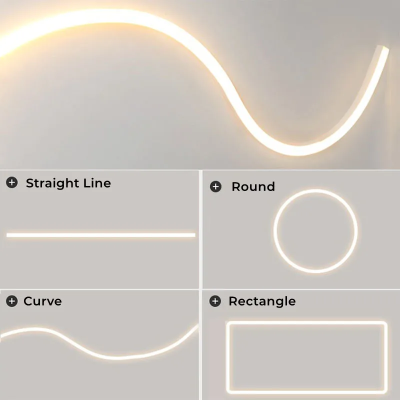 Embedded Neon Light Silicone Lampshade IP67 Waterproof Flexible LED Strip Lights Tube for Indoor Outdoor Lighting 12/24V WS2815