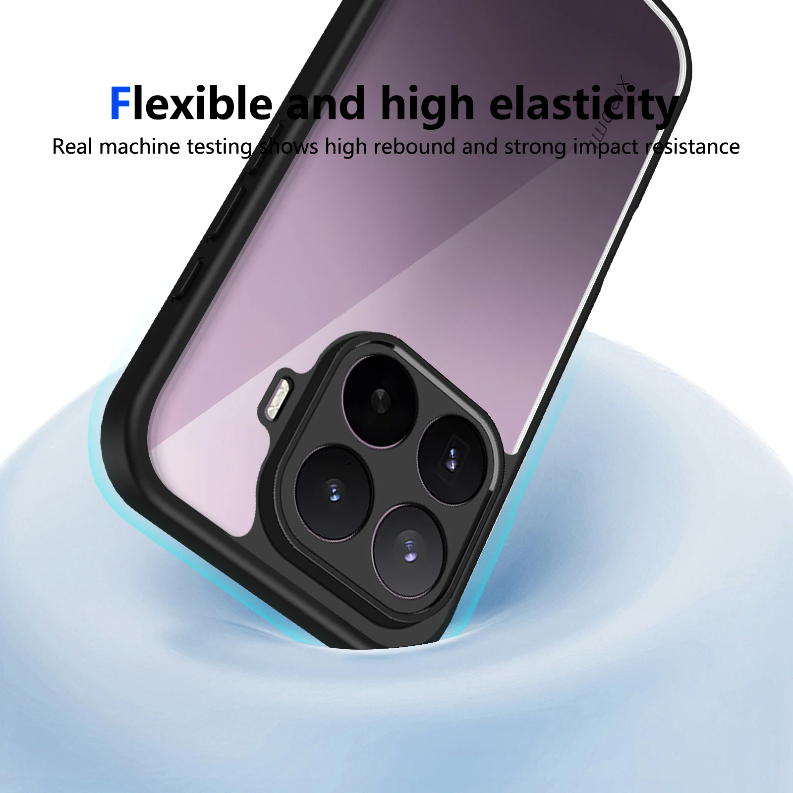 Air Cushion Shockproof Anti-Slip Silicone TPU Bumper with Clear Matte Hard Back Cover