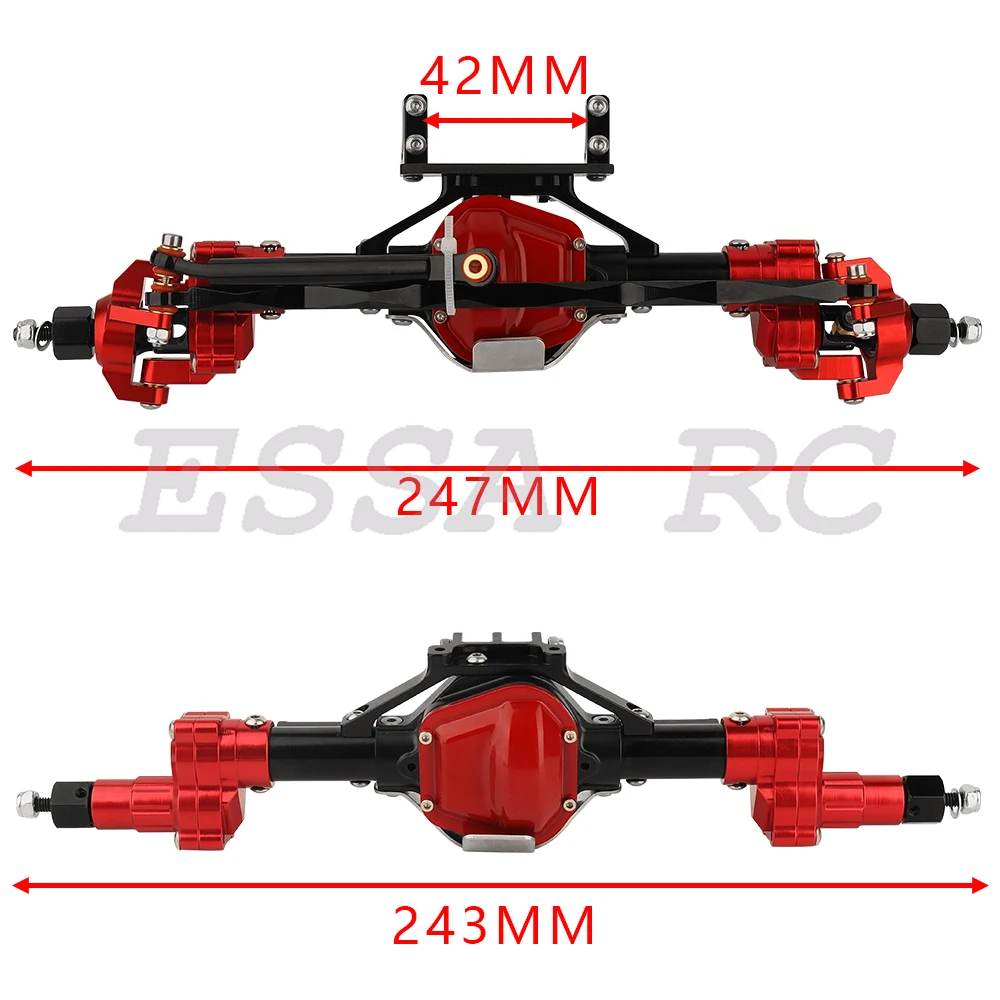 1/10 SCX10 I Heightened Scale Aluminum Alloy CNC Front Rear Portal Axle Set for RC Rock Crawler Car Axial SCX10 II Upgrade Parts 5