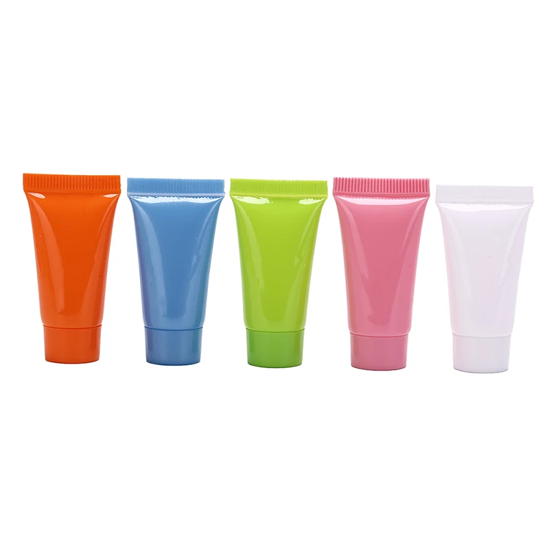 5pcs Cosmetic Soft Tube 5ML plastic Lotion Containers Empty Makeup squeeze tube Refilable Bottles Emulsion Cream Packaging