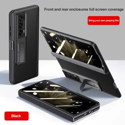 Premium Hinge Leather Case with All - Inclusive Stand and Camera Protection for Honor Magic V2 (Anti - peep - black)
