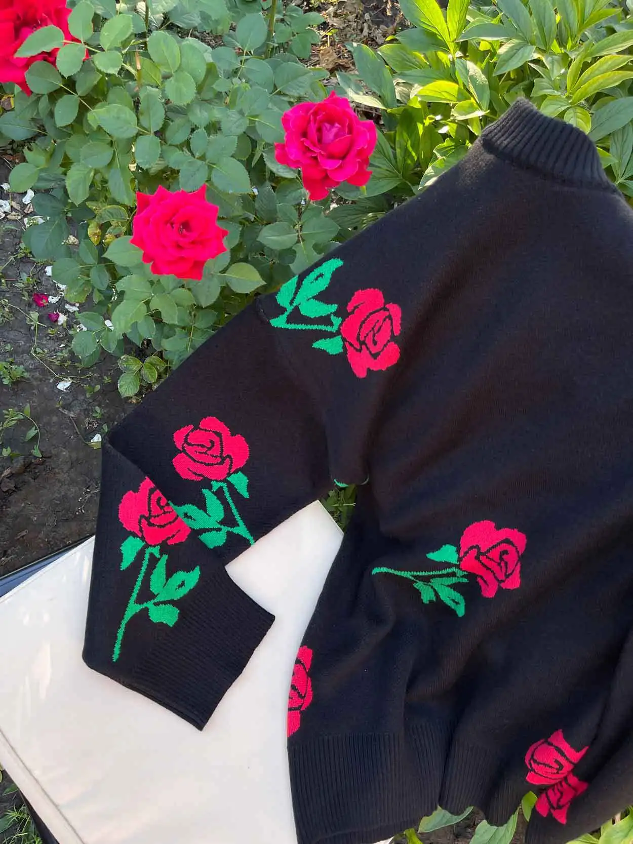 Autumn Knit Sweater Pullover Women's Printed Long Sleeve High Waist Ribbed Fashion Loose Knitwear Top Female Sweater