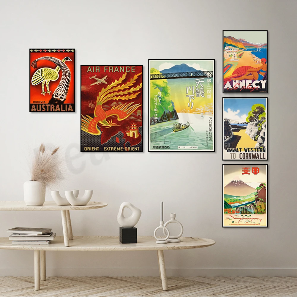 Poster Air France vintage affiche voyage rétro décoration murale