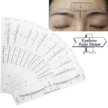 

50Pcs Disposable Eyebrow Ruler Sticker Eyebrow Shaping Tools For Makeup Measurement Professional Stencil Makeup Drawing Template