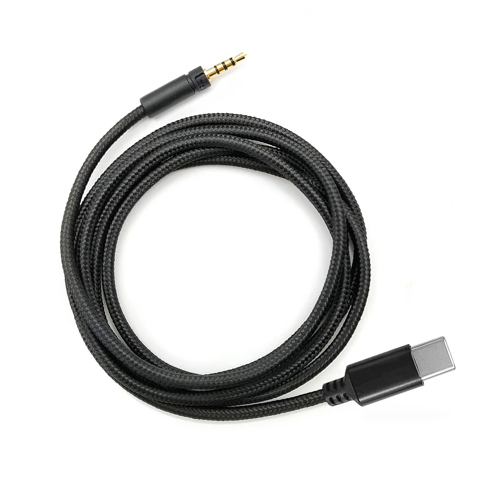 1.5M Type C Audio Cable Cord Replacement For Sennheiser momentum HD400 HD4.30 HD4.40 HD 4.50BTNC Adjustable volume Black