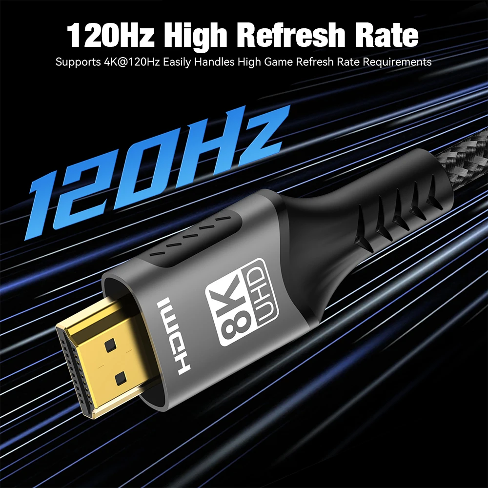 Ultra High-Speed 8K HDMI Cable - 48Gbps High Definition Video (1m, 3m, 5m)