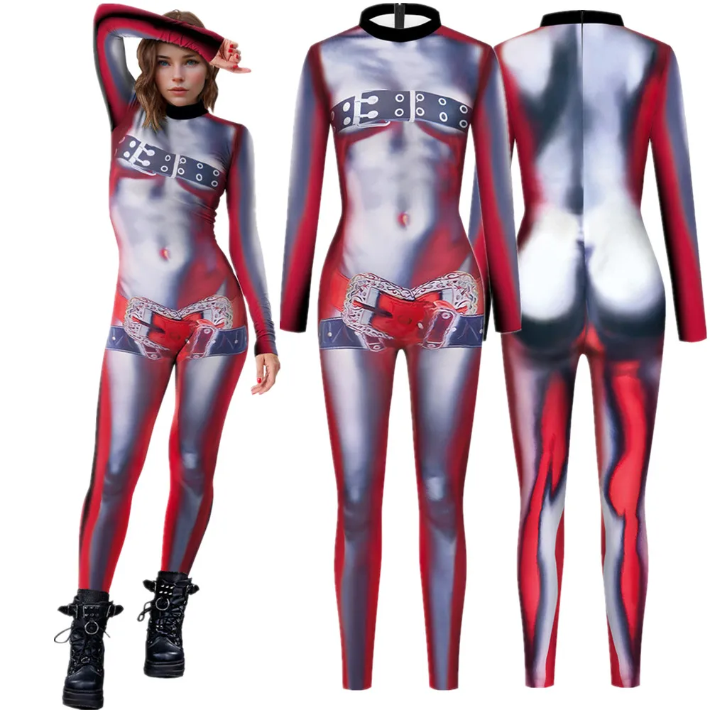 

Cyberpunk Punk Sexy Women 3D Jumpsuit Catsuit Cosplay Costumes Zentai Halloween Bodysuit