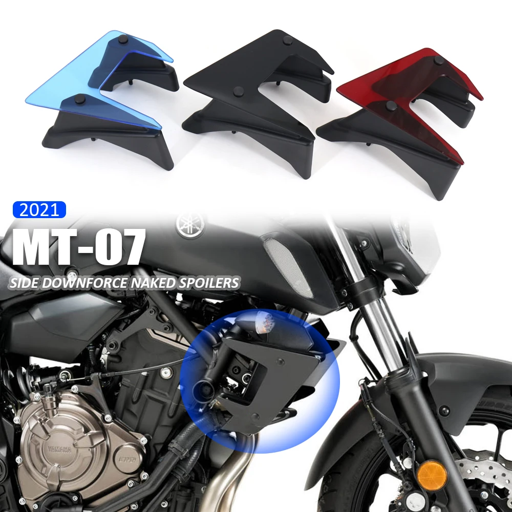 

NEW Motorcycle Parts For Yamaha MT07 MT 07 MT-07 2021 Side Downforce Naked Spoilers Fixed Wing Winglet Fairing Wings Deflectors