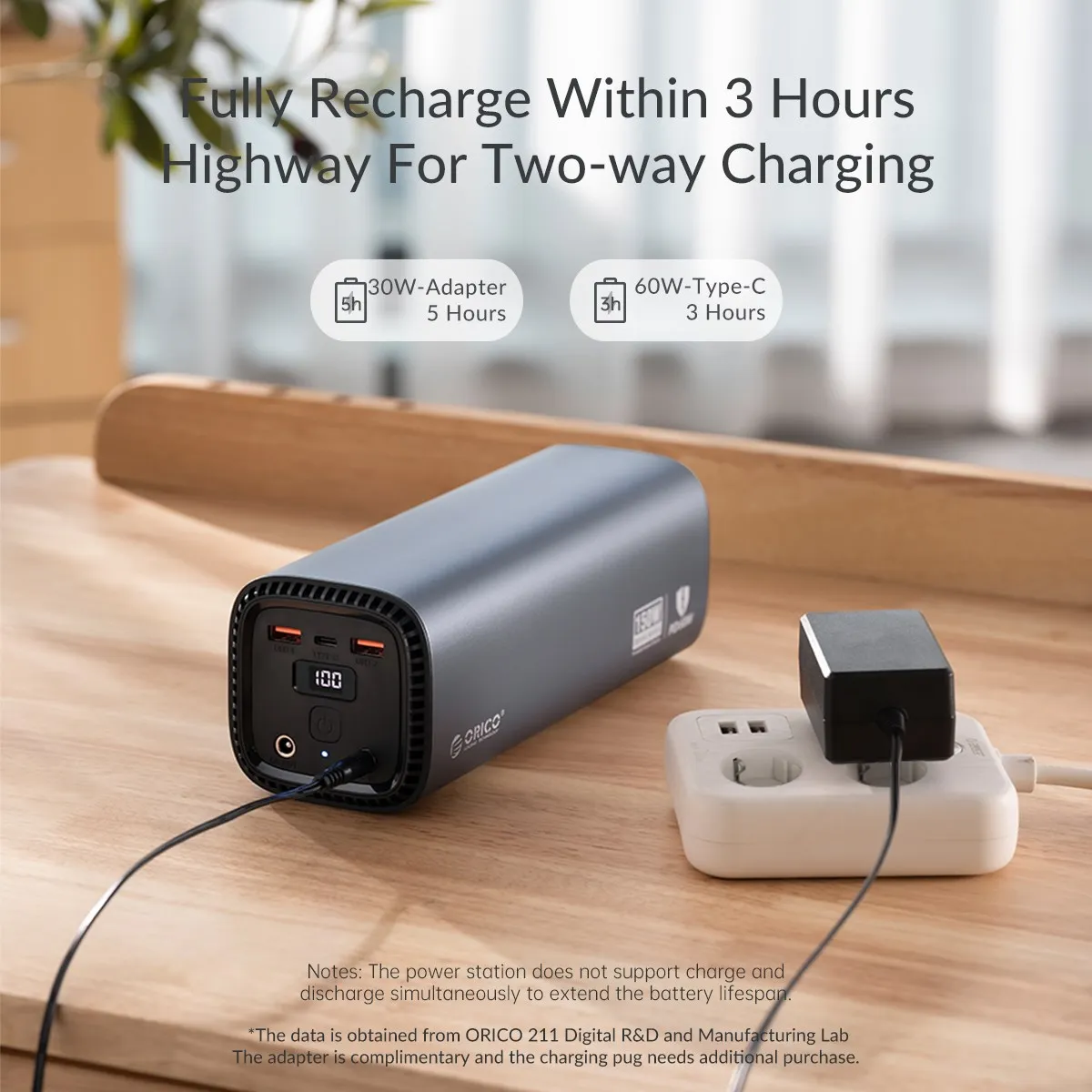 ORICO 150W Outdoor Portable Power Station 220V 144Wh PD 60W Quick Charge Car Generator Battery Charger for Camping Travel fast charging power bank