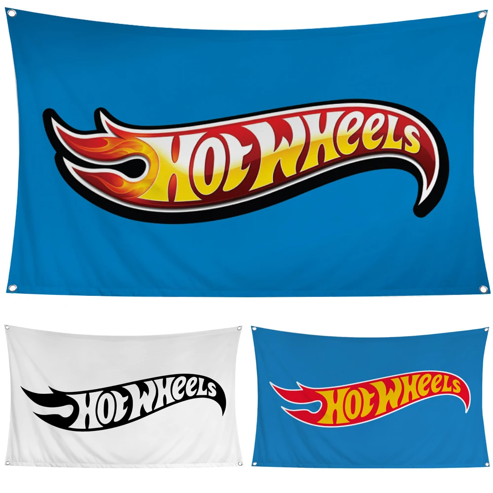 

60x90cm 90x150 Hot Wheels Digital Printed Racing Posters for Cars and Clubs Flag Banner Tapestry Curtain