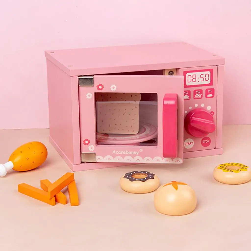 Microwave Toys Pretend Play Children Oven Early Learning Kitchen Toys Cookware