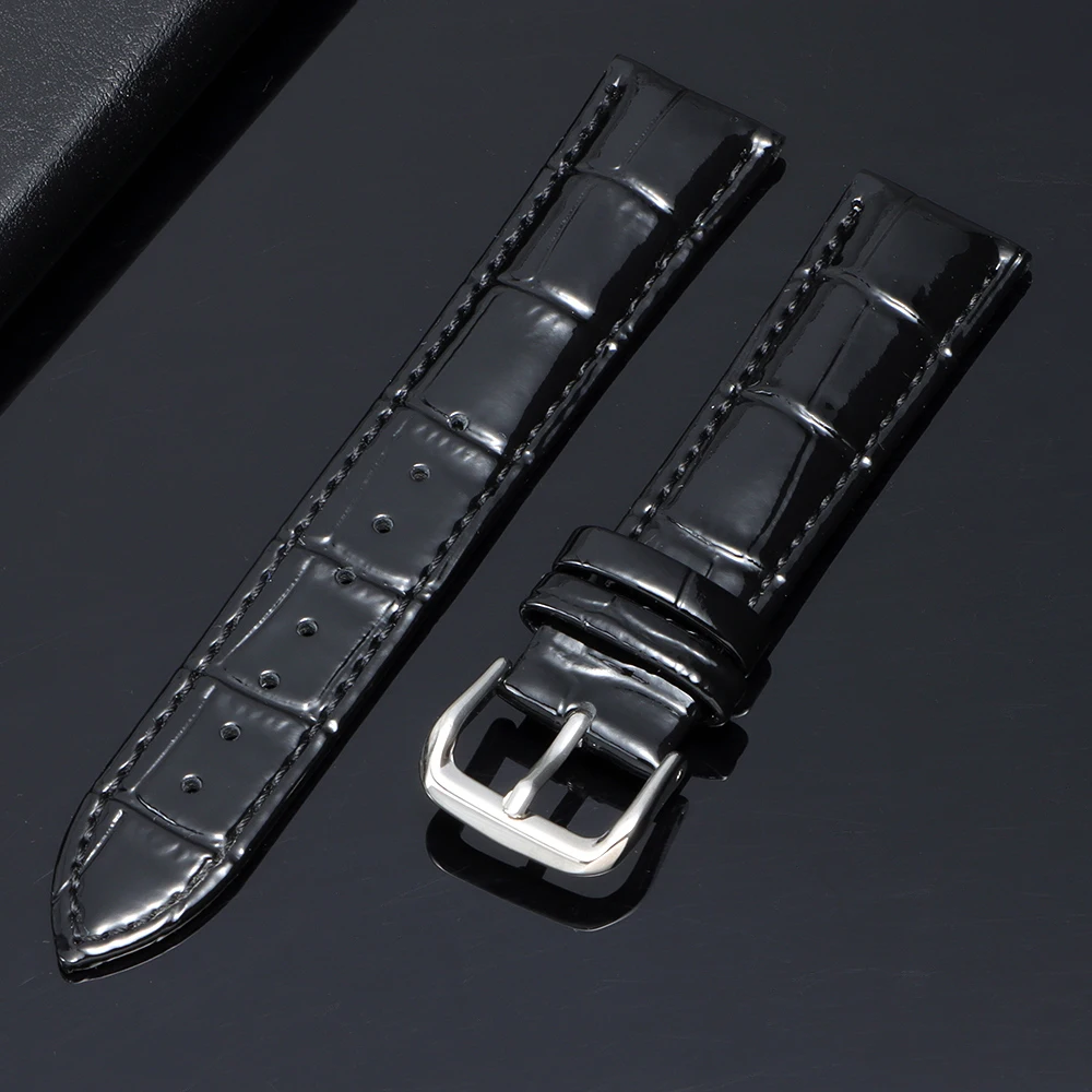 Waterproof Leather Watch Band Strap with Metal Pin Buckle