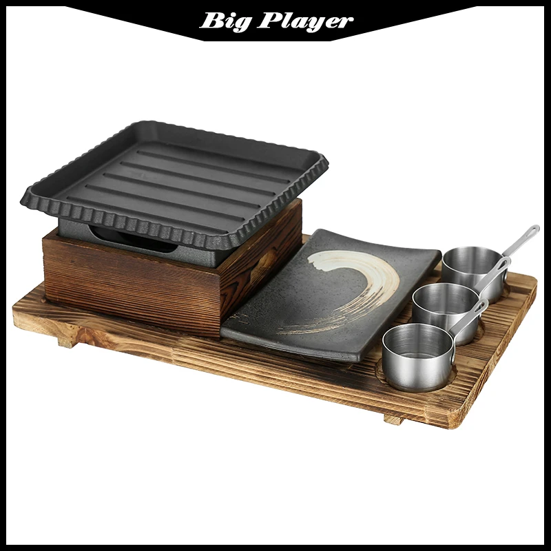 Japanese Square Cast Iron Barbecue Plate