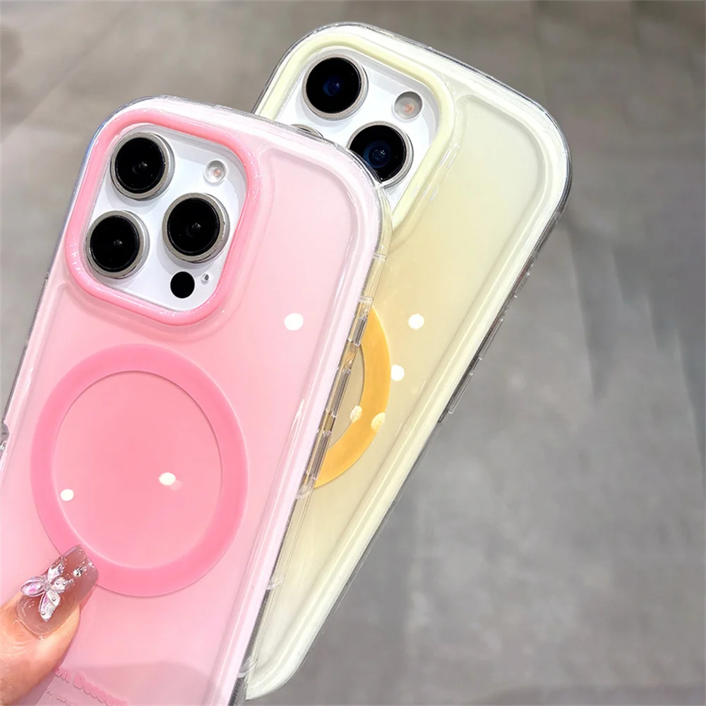 Magsafe Magnetic Gradient Glossy Phone Case with Wireless Charging Capability