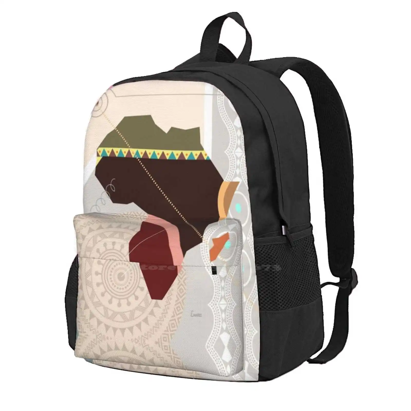 

Africa Stylized Hot Sale Backpack Fashion Bags African Map African Design Afrocentric Art African Country Travel Art Abstract