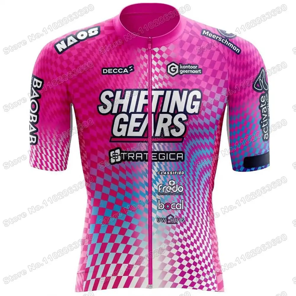 Team Shifting Gears-Strategica Cycling Jersey Set Belgium Cycling Clothing Men Road Bike Shirt Suit Bicycle Bib Shorts