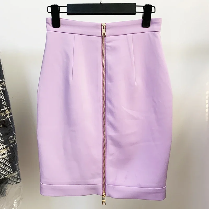 

2023 HIGH STREET Newest S/S Designer Fashion Women's Lion Buttons Embellished Pockets Skirt
