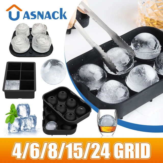Silicone Ice Cube Trays Round Ice Cube Mold Spheres Ice Ball Maker (6 Round  Ice Ball Black) - AliExpress
