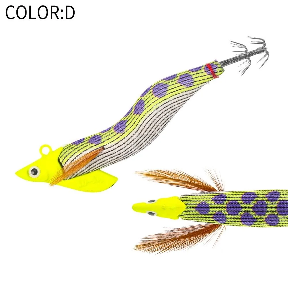 Egi 3.0 Hook Squid Bait Sycamore Wooden Octopus Design Jigging Lures 30g Weight Cuttlefish Shape Slow Sinking Night Fishing