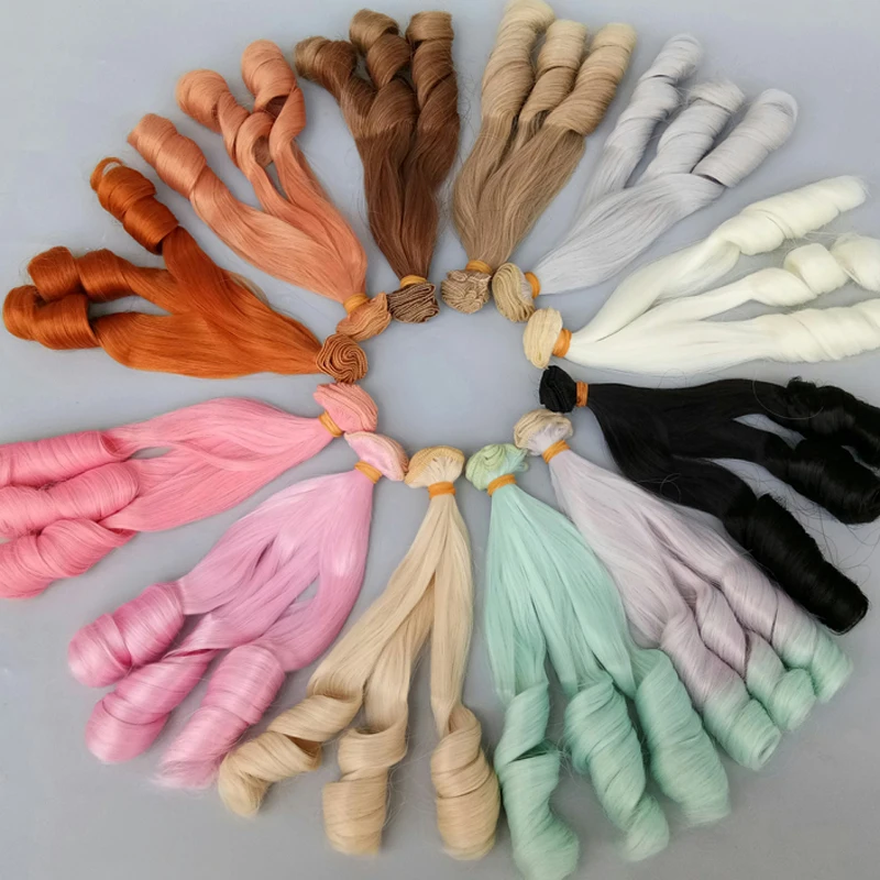 15cm curly doll hair blonde coffee black brown natural color wave doll wigs for 1/3 1/4 1/6 BJD SD diy accessories Doll Accessories Doll Wigs Toy Wigs