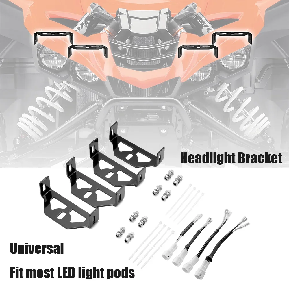 For Yamaha YXZ1000R 15-24 LED Headlight Brackets w/Plug &Play Wiring Harness Universal Fit Most LED Light Pods UTV Accessories newest d series 90w 18000lm led headlight 6000k d1s d2s d3s d4s d5s headlamp csp plug and play kit car accessories