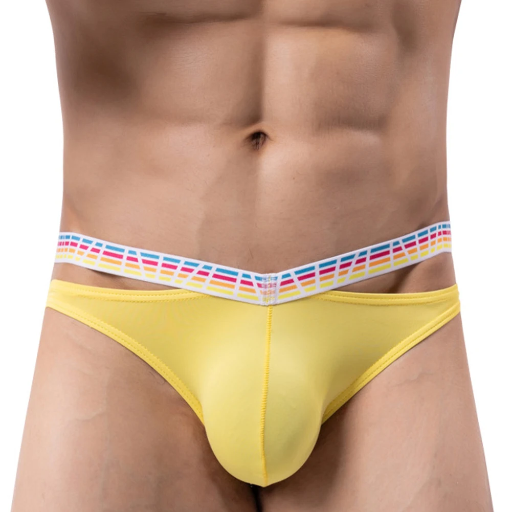 Men Ice Silk Briefs Low Waist Seamless Shorts Sexy Breathable Comfortable Soft Underwear Solid Causal Male Underpants Sensual