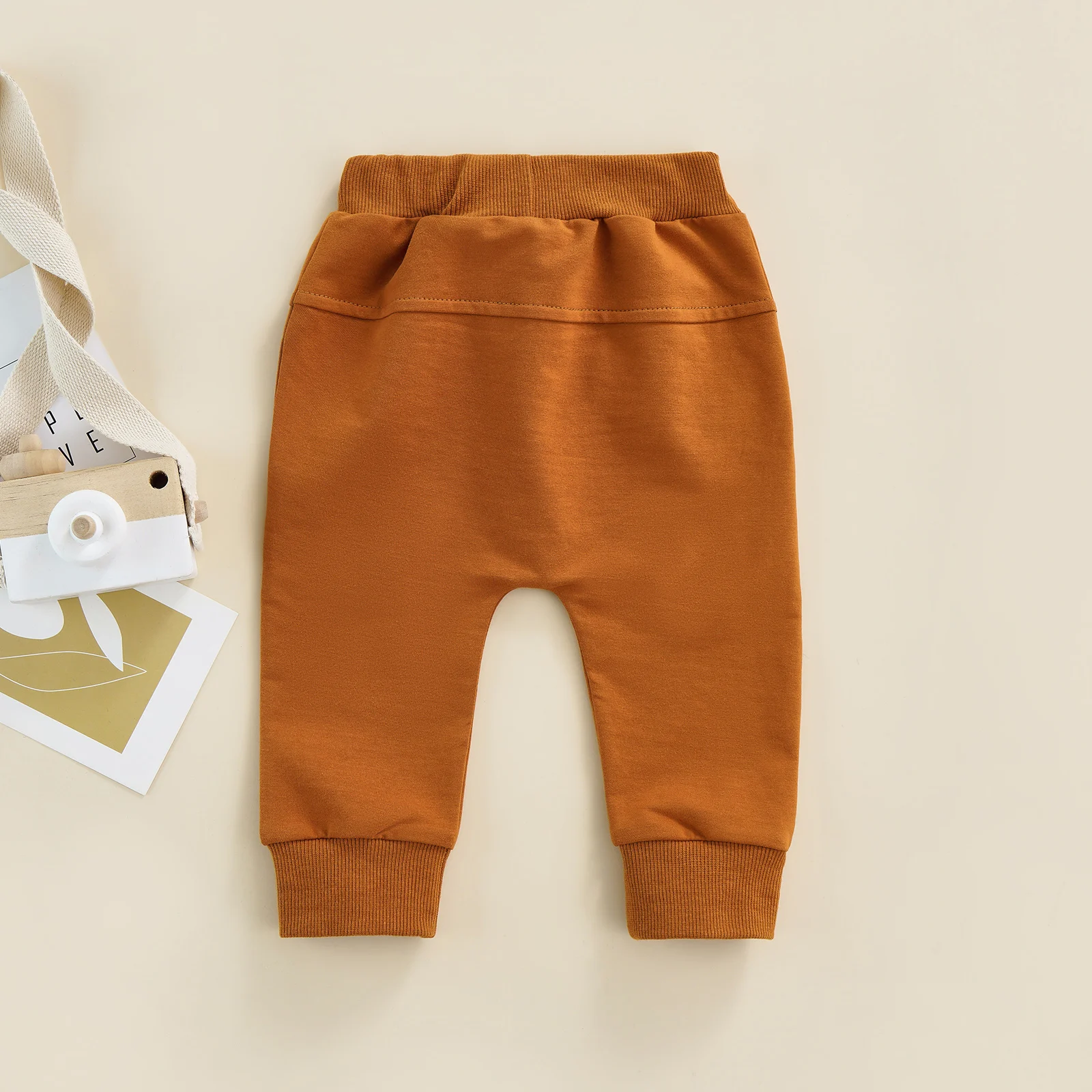 Newborn Boys Girls Casual Trousers Elastic Waist Adjustable Drawstring Plain Leisure Style Loose Fit Long Pants Sweatpants baby trousers cotton pants