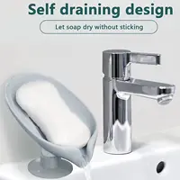 1/2PCS Soap Holder Leaf Shape Soap Tray Bathroom Shower Drain Soap Dish Soap Storage Container For Kitchen Bathroom Accessories 2