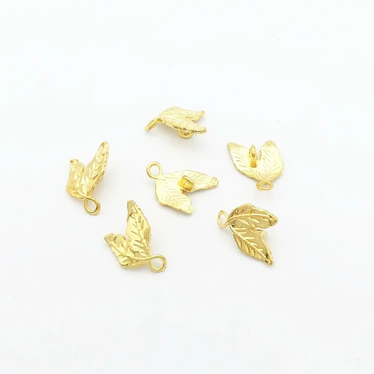 50개(잎 모양) 빈티지 아연 합금 참 금속 펜던트 DIY 쥬얼리 제작 액세서리 1009