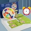 Wooden Clock Toys Card Matching Game Clock Model Teaching Aid Montessori Learning Clocks Cultivating Time Concept Teaching Toy 1